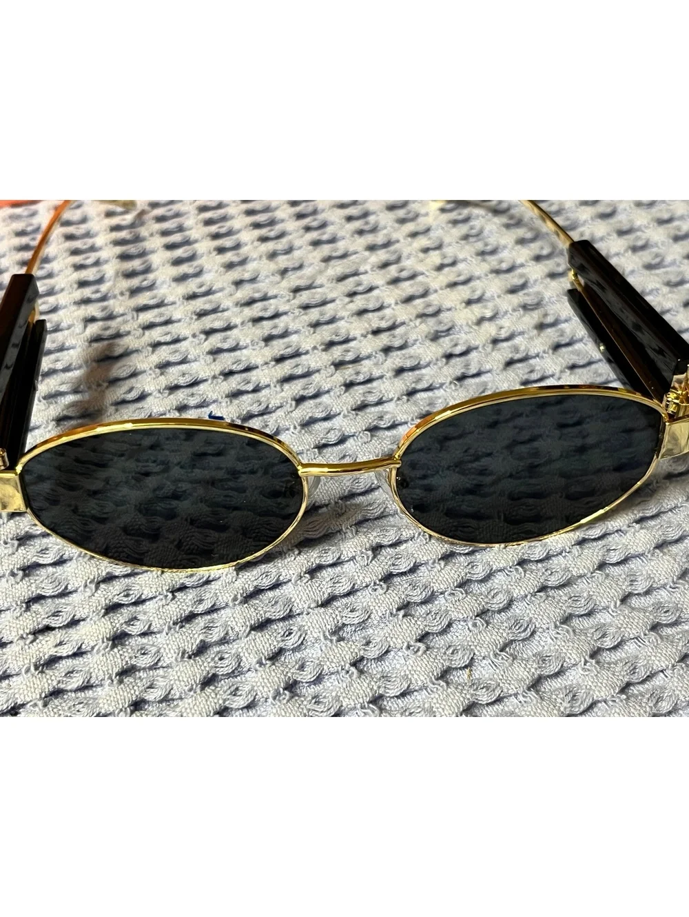 Premium Gold Double Bridge Oval Sunglasses & Gift Box